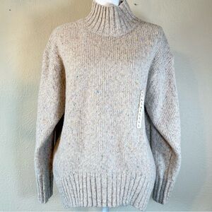 Muji Turtleneck Sweater Cream with Colorful Flecks